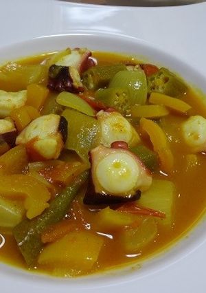 タコと夏野菜カレー風味-レシピのメイン写真
