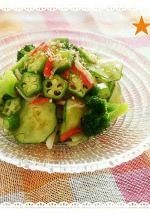 緑野菜の梅酢和え-レシピのメイン写真