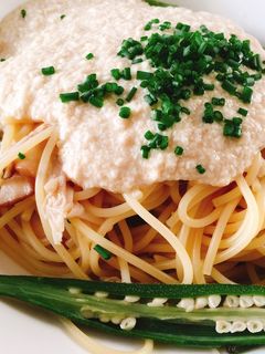 豆腐ソースとオクラの和風冷製パスタ-レシピのメイン写真