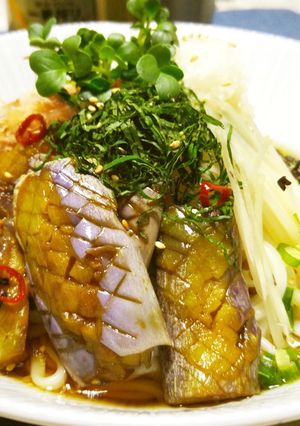 ◆揚げ茄子と新生姜のさっぱり冷やしうどん-レシピのメイン写真