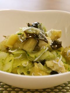 ナスときゅうりとわかめとしらすの酢の物-レシピのメイン写真