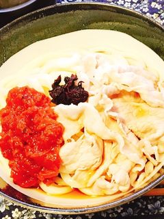 梅と肉しゃぶのさっぱりうどん-レシピのメイン写真