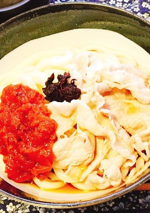 梅と肉しゃぶのさっぱりうどん-レシピのメイン写真
