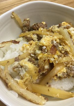 じゃがいもと豚ミンチ肉の丼-レシピのメイン写真