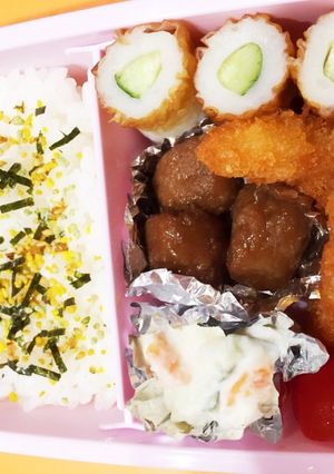 子供のお弁当(エビフライ)-レシピのメイン写真
