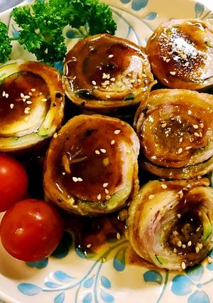 えのきとズッキーニの肉ロール巻き♪-レシピのメイン写真