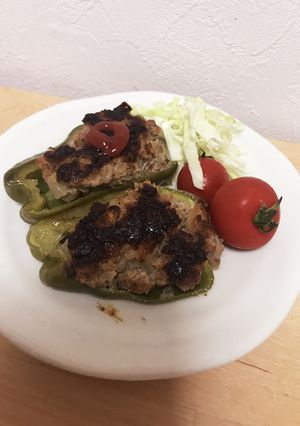 高野豆腐入りピーマンの肉詰め-レシピのメイン写真