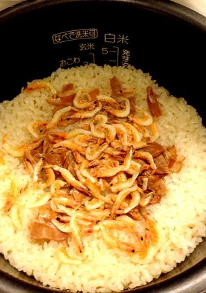 ヤマサ昆布つゆ白だし桜えび焼豚炊込みご飯-レシピのメイン写真