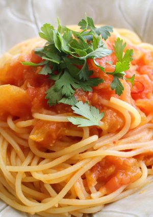 トマト1個でおいしいパスタ-レシピのメイン写真