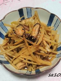 すぐに味染み!ごぼうと椎茸の甘辛煮!-レシピのメイン写真