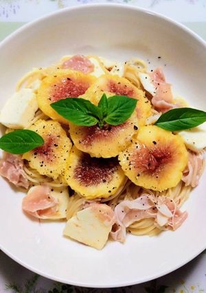 夏簡単昼食!無花果生ハムチーズ冷製パスタ-レシピのメイン写真