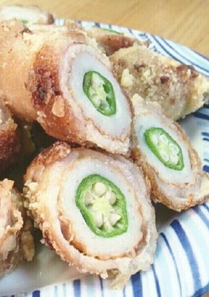 チーズたっぷり♪オクラとちくわの肉巻き-レシピのメイン写真