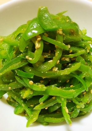 簡単おかず：ピーマンの胡麻和え-レシピのメイン写真