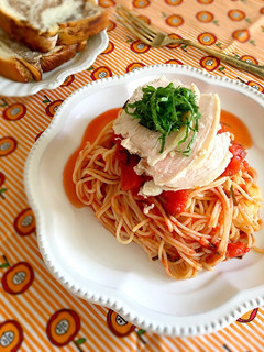トマトと塩昆布の冷製パスタ-レシピのメイン写真