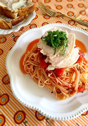 トマトと塩昆布の冷製パスタ-レシピのメイン写真
