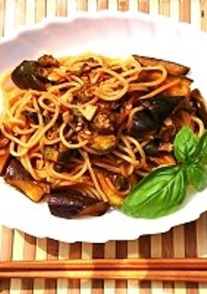 ドライオクラとナスのイタリア風焼きそば-レシピのメイン写真