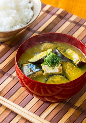 なすとサバ缶のカレーみそスープ-レシピのメイン写真
