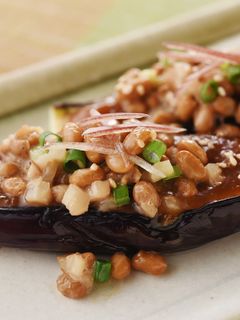 いぶりがっこ納豆の晩酌なす田楽-レシピのメイン写真