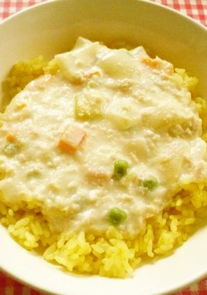 カレー風味ライスクリームソース保育園給食-レシピのメイン写真