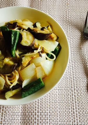 夏野菜の味噌クリームパスタ-レシピのメイン写真