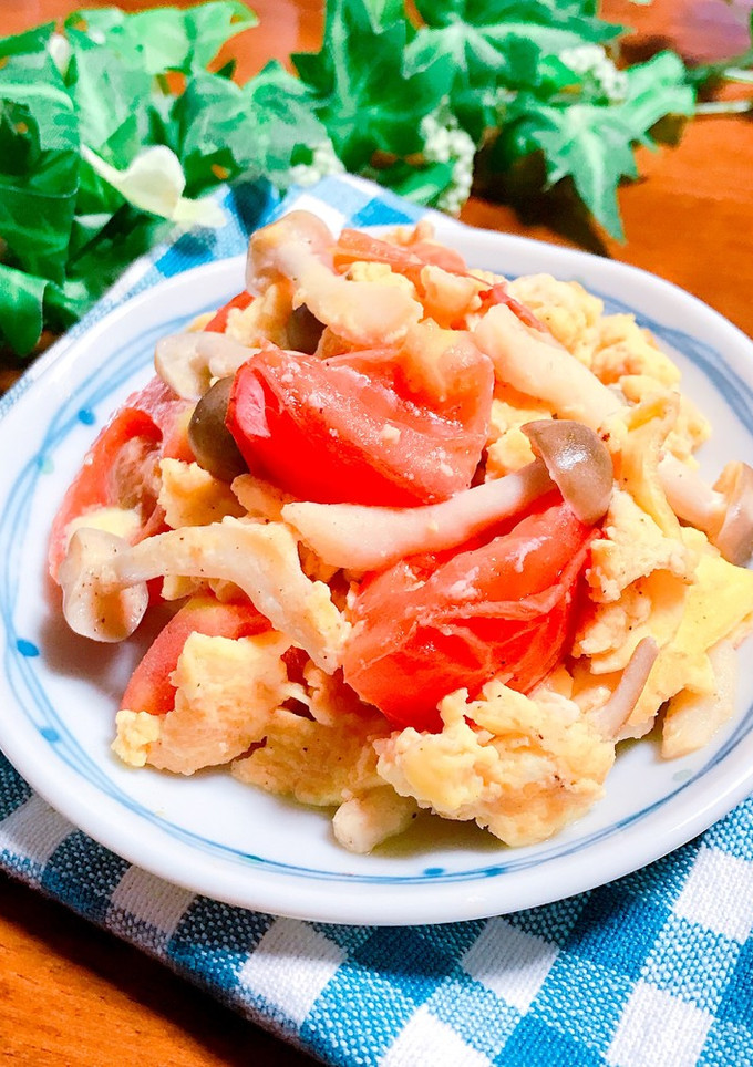 トマトとしめじde♡さっと卵炒め-レシピのメイン写真