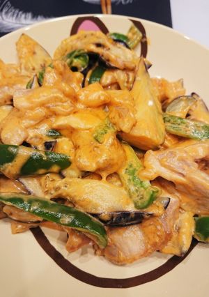 鶏肉と茄子とピーマンのオーロラソース炒め-レシピのメイン写真