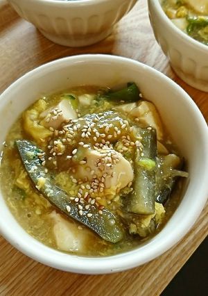 絹ごし豆腐と茄子ピーマンのかき玉あん-レシピのメイン写真