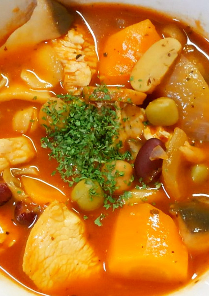 簡単♪豆と きのこ 鶏むね肉のトマト煮♡-レシピのメイン写真