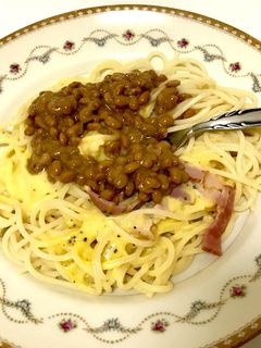 5分でOK!納豆&冷凍カルボナーラ♪-レシピのメイン写真