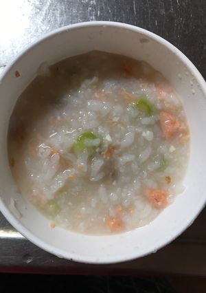 離乳食 7ヶ月から鮭とアスパラガスのお粥-レシピのメイン写真