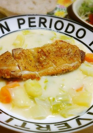 シチューにパリパリチキンのせ♬-レシピのメイン写真