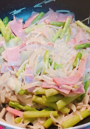 アスパラとベーコンと野菜のチーズ炒める-レシピのメイン写真