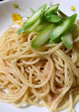 明太子とアスパラの彩りクリームパスタ-レシピのメイン写真