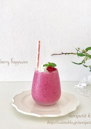 1分de簡単♡ベリー&ベリーフラペチーノ-レシピのメイン写真