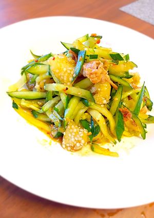 夏野菜と豚肉のカリカリ和え-レシピのメイン写真