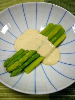 レンジで簡単!アスパラの柚子胡椒マヨ-レシピのメイン写真