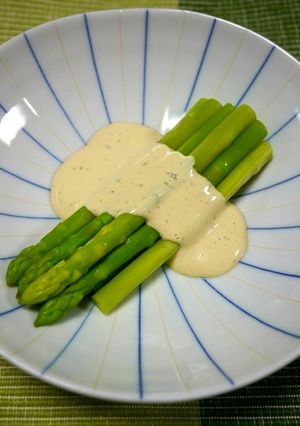 レンジで簡単！アスパラの柚子胡椒マヨ-レシピのメイン写真