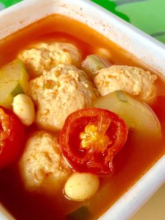 爽やか夏野菜のセロリ団子スープ-レシピのメイン写真