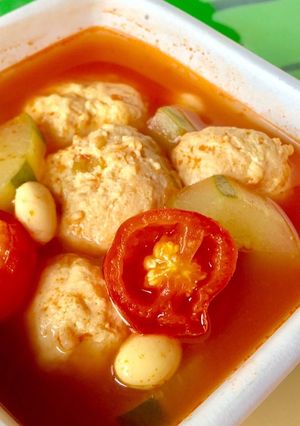 爽やか夏野菜のセロリ団子スープ-レシピのメイン写真