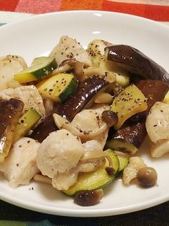 鶏むね肉と夏野菜の味ぽん炒め-レシピのメイン写真