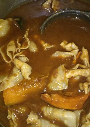オーブンかぼちゃと市販の炒め玉ねぎカレー-レシピのメイン写真