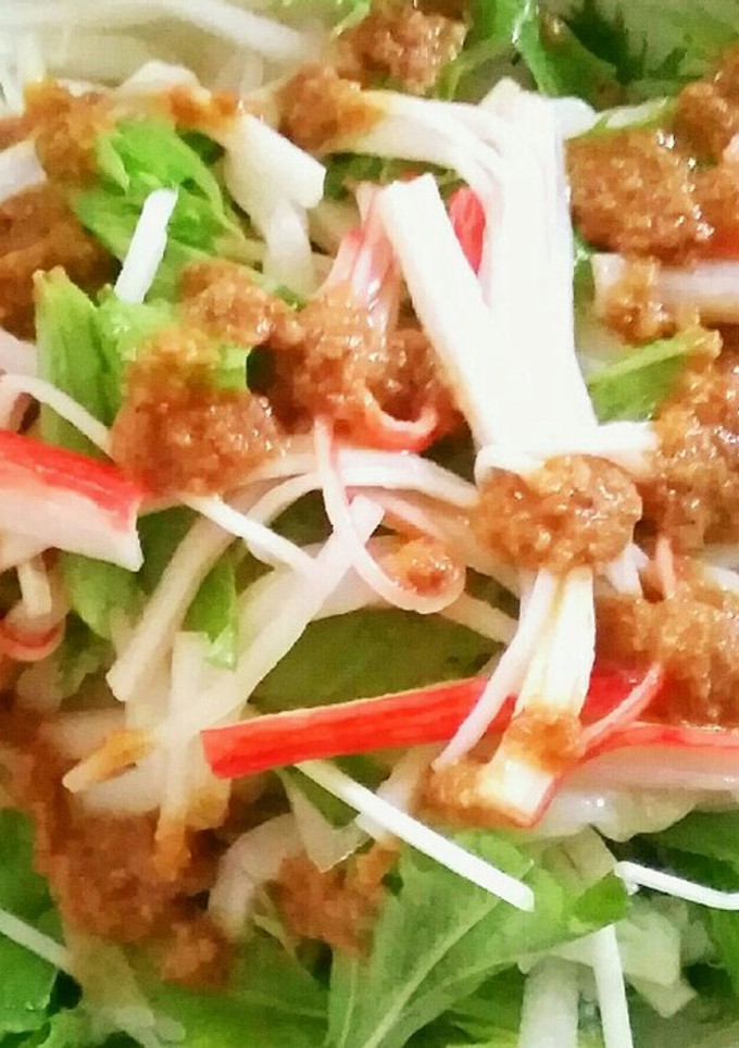 糖質制限　水菜と大根のゴマだれ蒟蒻うどん-レシピのメイン写真