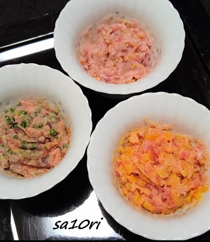 手巻きずしに!マグロのたたき3種!-レシピのメイン写真