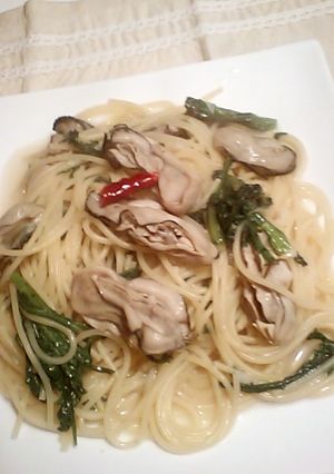 極旨パスタ～牡蠣と春菊を味わう-レシピのメイン写真
