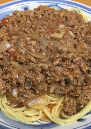 男飯 簡単ボロネーゼ ミートソースパスタ-レシピのメイン写真