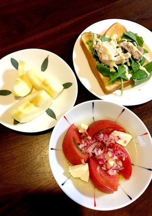 妊娠中に♪トマトの玉ねぎドレッシングがけ-レシピのメイン写真
