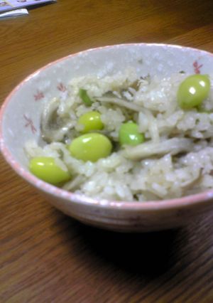 銀杏と枝豆ときのこのおこわ-レシピのメイン写真