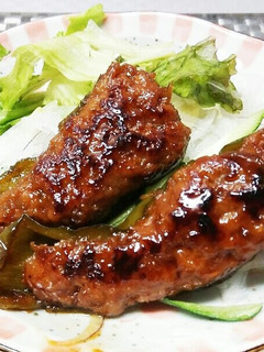 甘辛だれで☆万願寺とうがらしの肉詰め-レシピのメイン写真