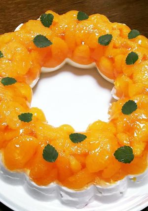 ぎゅうぎゅう みかん缶と牛乳の２層ゼリー-レシピのメイン写真