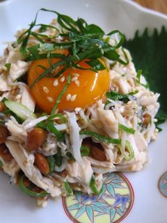 鶏ささみと納豆のサッパリ和風ユッケ-レシピのメイン写真